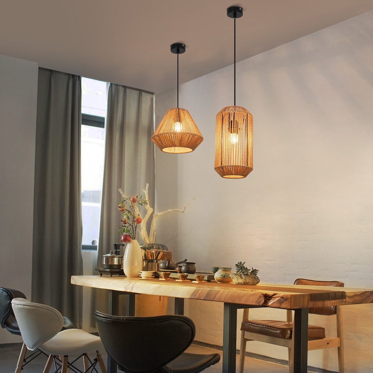Tafellamp hout met USB en stekker vierkant (zonder lamp
