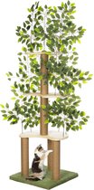 Bol.com Krabpaal Kattenboom met Bladeren – Natuurlijk Design Kattenmeubel – Grote Boom Krabpaal met Sisal en Ligplateaus – Krabp... aanbieding