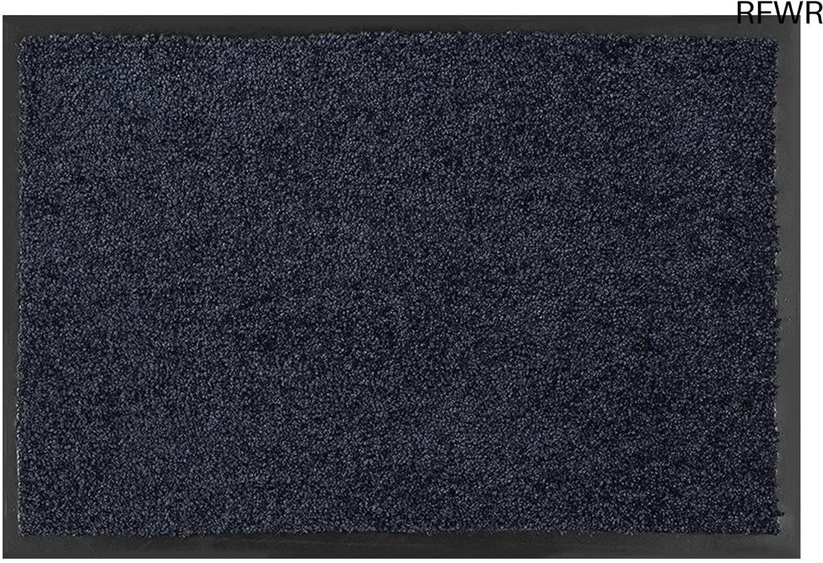 RFWR Zwarte Deurmat 60x90 cm - Antislip Vuilvangmat voor Binnen