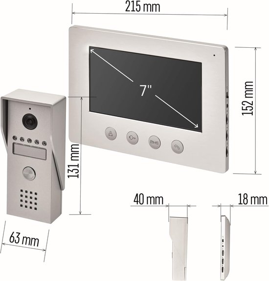 RFWR® Waterdichte video-deurbel met 7 inch lcd-scherm en nachtzicht - Eenvoudige 2-draads installatie van RFWR — afbeelding 2