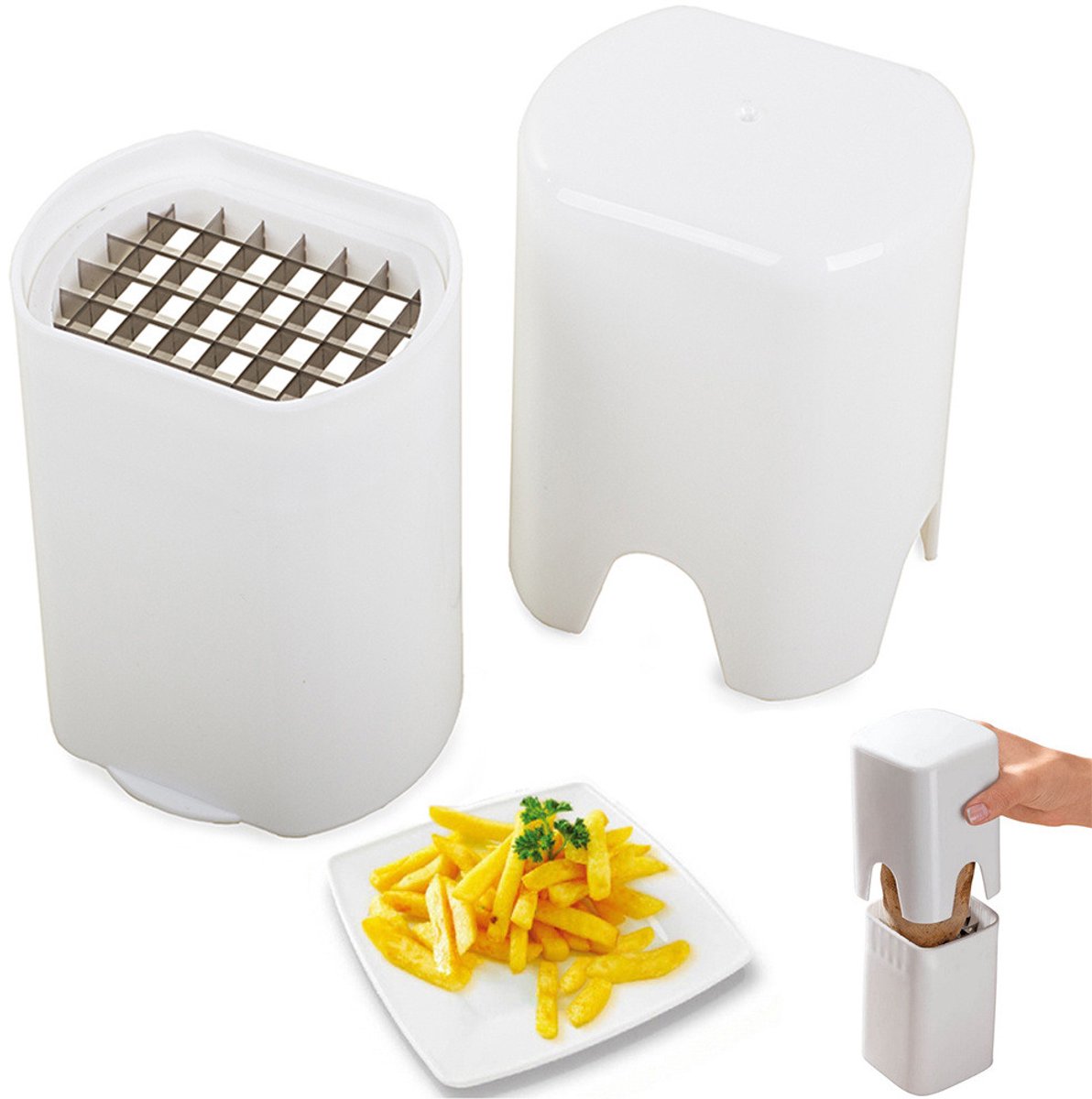 Bol.com Frietsnijder - ook voor Courgette friet - Aubergine frietjes - Kaneel-appel sticks - Dille pickle fries - Zoete aardappe... aanbieding