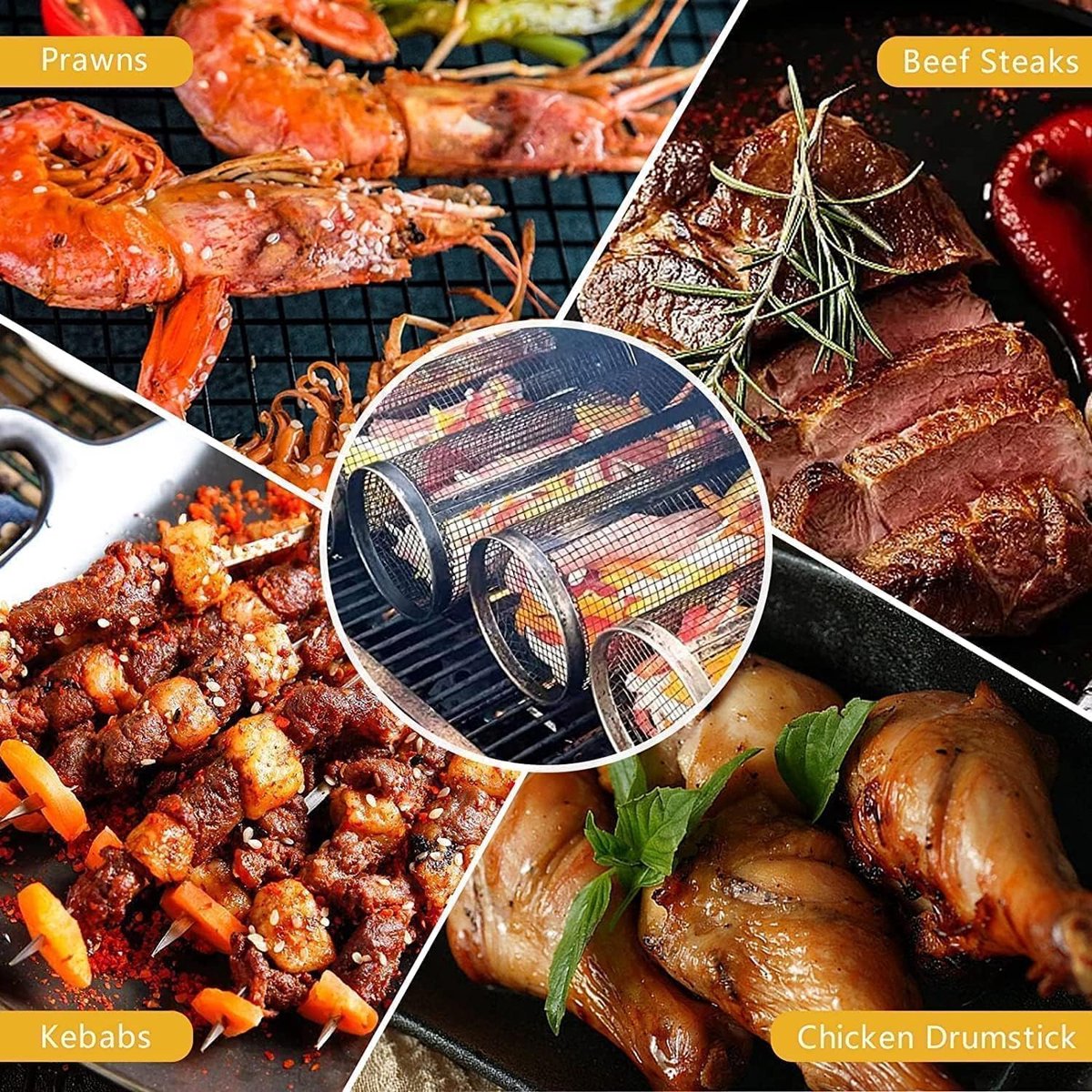 Rollende Grillmand - Roestvrijstaal - 1 stuk