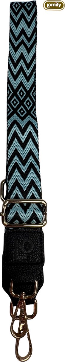 Lomify Pattern Strap W-vorm Blauw & Zwart universeel telefoonkoord / Lanyard / phone strap met verstelbare schouderhals 80cm - 130 cm