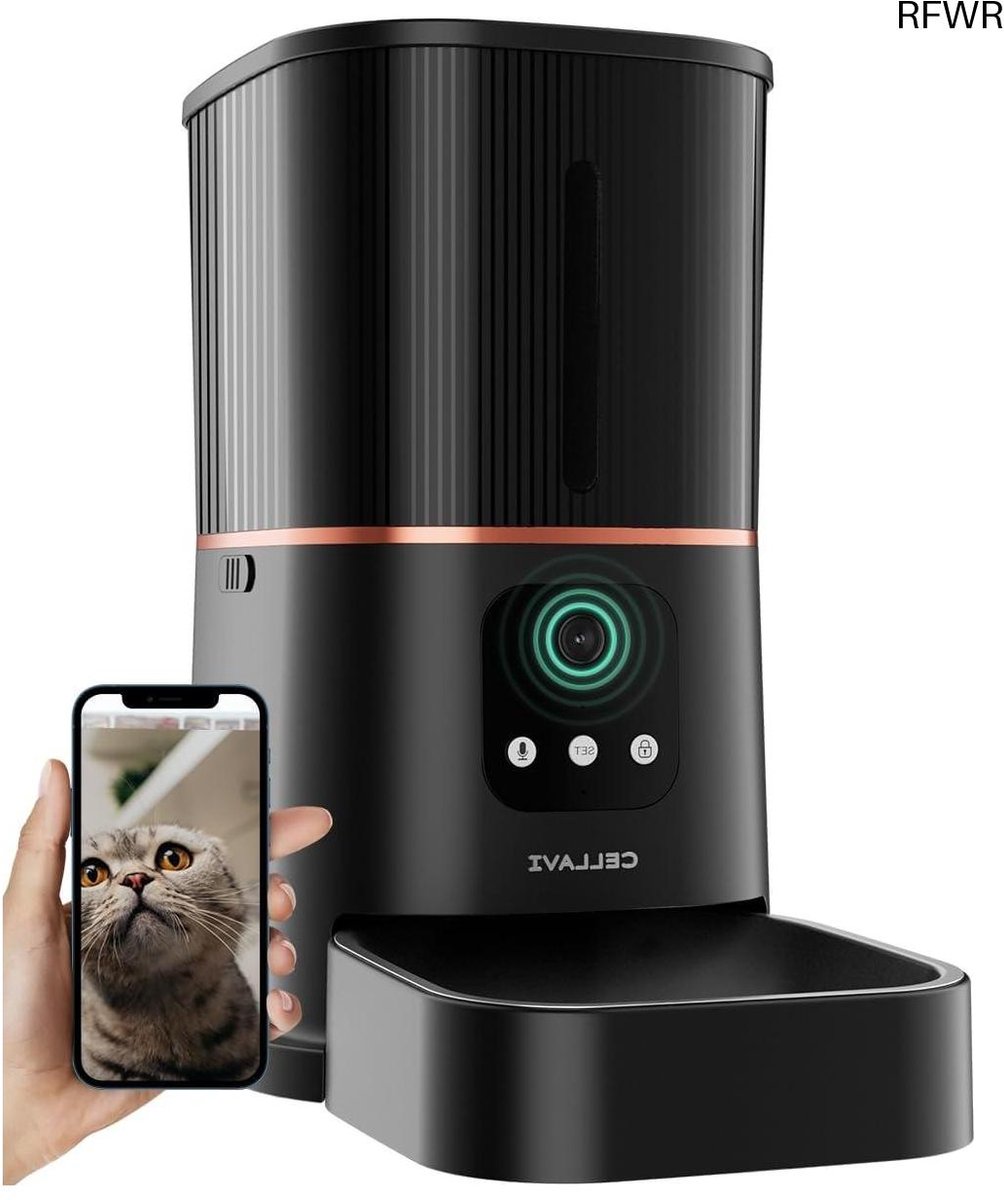 RFWR® Automatische Voerbak voor Katten en Honden met Camera - 6 Liter Capaciteit en Programmeerbare Porties