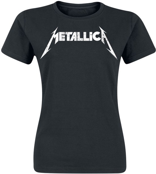 Foto: Metallica textured logo dames t shirt zwart s