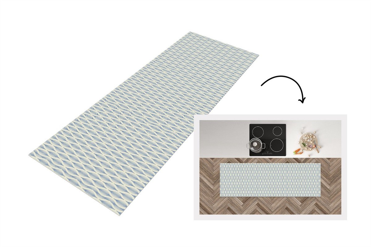 KitchenYeah Keukenloper 150x50 cm - Keukenmat vinyl Design - Vintage - Abstract - Keukenmatten loper - Keuken vloerkleed tapijt design - abstract