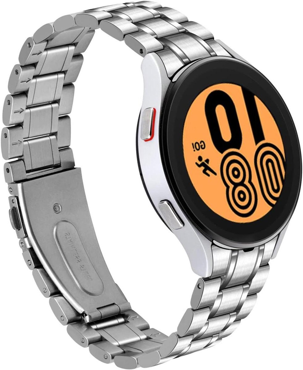 Allecto Premium - Roestvrij stalen armband voor Galaxy Watch - Metalen horlogeband 20 mm - Zwarte editie - Duurzame kwaliteit - Stijlvol design