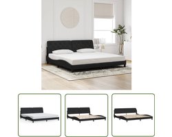 vidaXL Fluweel Bed - Zwarte Bed Frame - Bedframe zonder matras 200x200 cm fluweel zwart - Tweepersoons Bed - King Size Bed - Houten Bed Frame