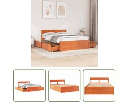 vidaXL Grenen Hout Bed - Massief Houten Bed - Bedframe zonder matras massief grenenhout wasbruin 120x200 cm - Bruine Bed - Tweepersoons Bed - Boxspring Bed