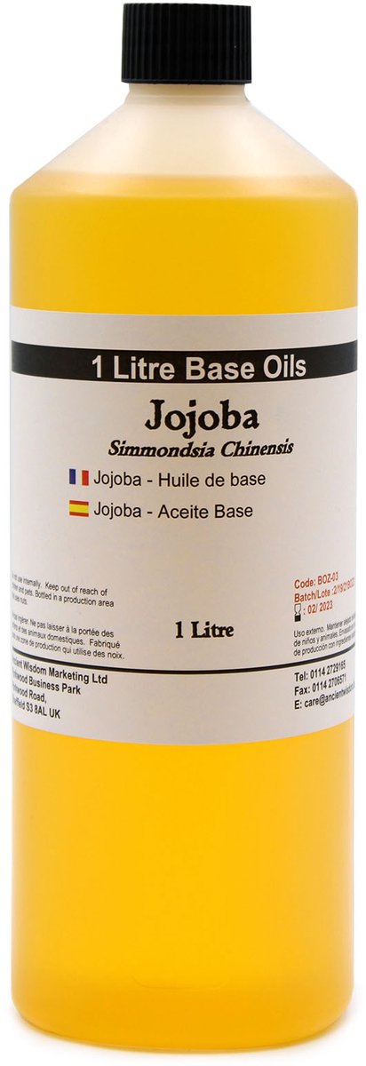 Basis Olie - Jojoba Olie - 1 Liter - Aromatherapie - Basisolie - Draagolie - Basisolie Voor Etherische Oliën