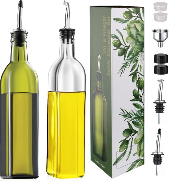 Olie En Azijn Fles Olie Azijn Fles Dispenser Glazen Olijfolie Fles Lekvrije Ol Fles Transparant Met Schaalmeting 300 Ml Bbq Borstel Lecythus