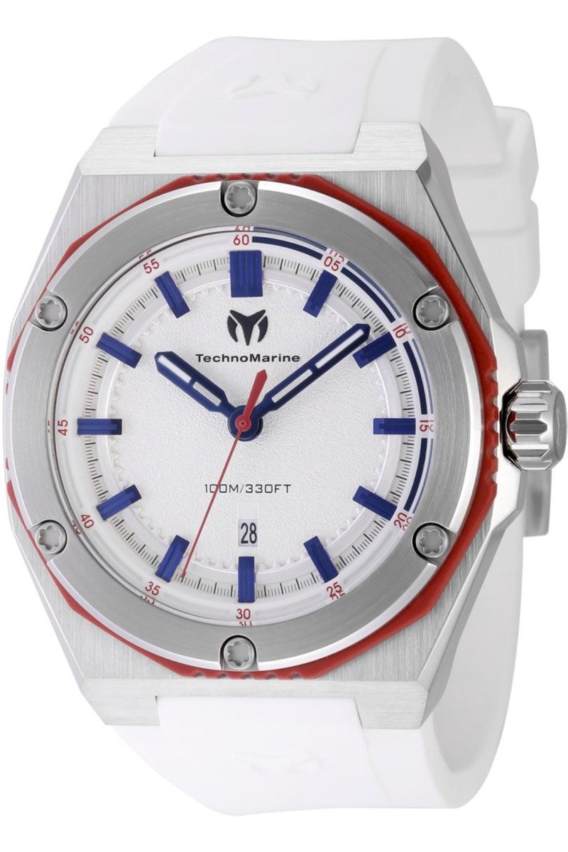 TechnoMarine CORAL - Legacy TM-416066 Heren Horloge - Waterdicht - Analoog - Quartz Uurwerk - Roestvrij Staal met zilveren Wijzerplaat - 45mm