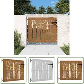 vidaXL Hekpoort met slot Grijs 125 x 100 cm Poedergecoat staal