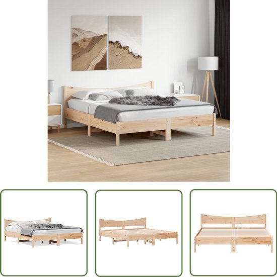 vidaXL Bedframe massief hout 180×200 cm Super King Size