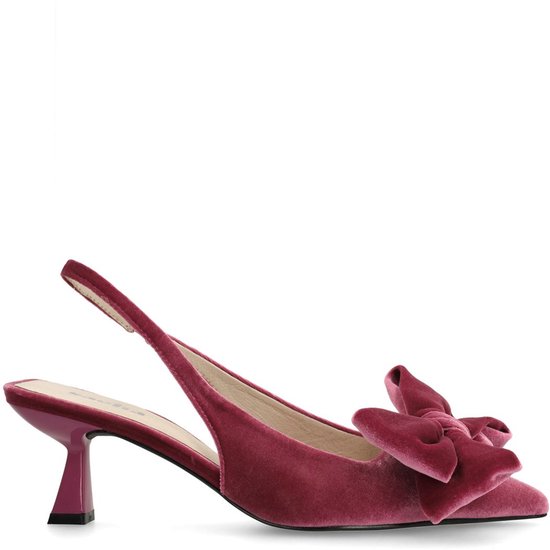 Sacha - Femme - Escarpins slingback en velours rose avec nœud - Taille 39