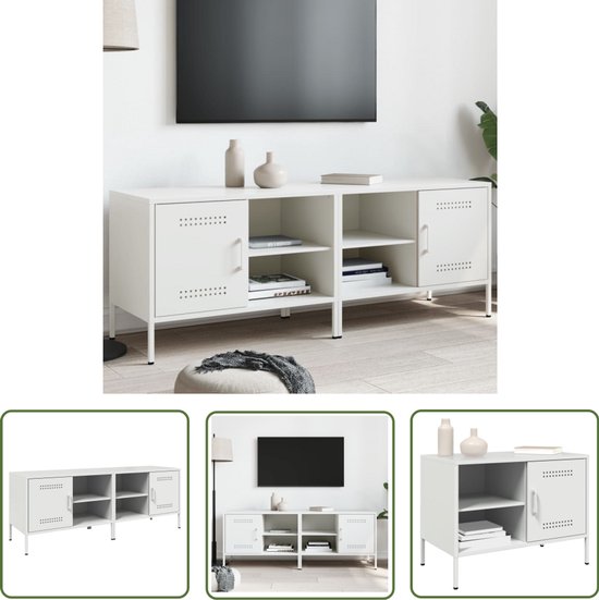 Meubles TV vidaXL 2 pièces 68 x 39 x 50,5 cm Acier Blanc