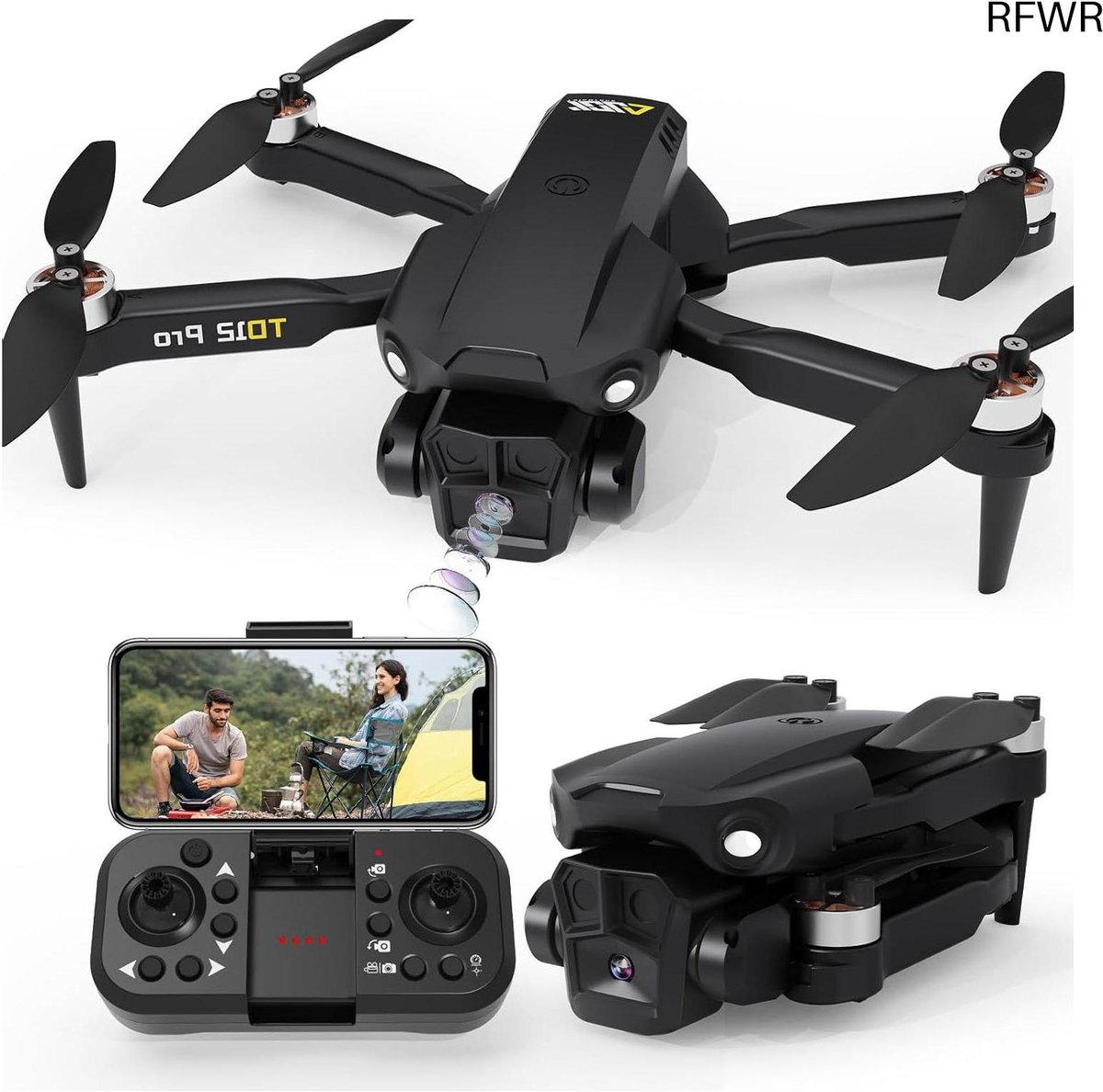RFWR® Drone met Camera 1080P voor Beginners - Opvouwbare RC Quadcopter met Borstelloze Motor en Optische Stroompositionering