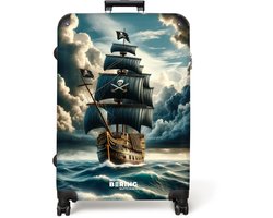 NoBoringSuitcases.com NoBoringSuitcases.com® - Koffer groot - Reiskoffer lichtgewicht - Piratenschip omringd door donkere wolken - Rolkoffer met 4 wielen - 98 liter bagage