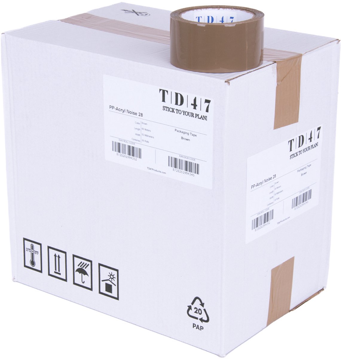 TD47 Verpakkingstape Noise 50mm x 66m Bruin ( Doos 36 rollen)