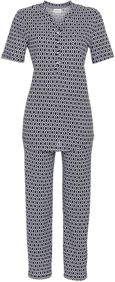 Ringella Katoenen Ringella pyjama nachtblauw - Blauw - Maat - 42