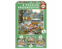 Educa - Puzzel - Konijntje - 4 puzzels van 12- 16 - 20 - 25 stukjes - Kinderpuzzel