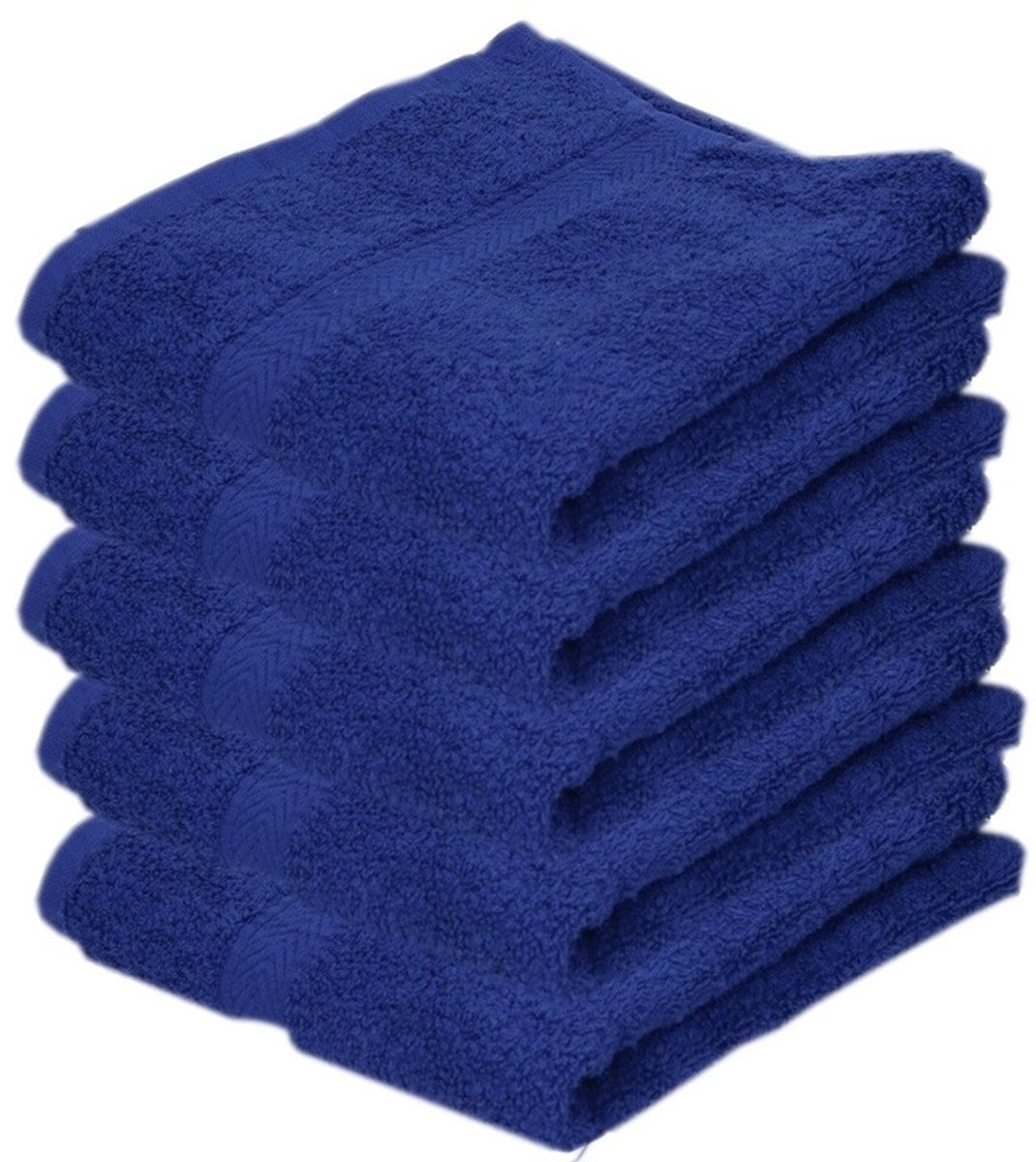 5x Luxe handdoeken blauw 50 x 90 cm 550 grams - Badkamer textiel badhanddoeken
