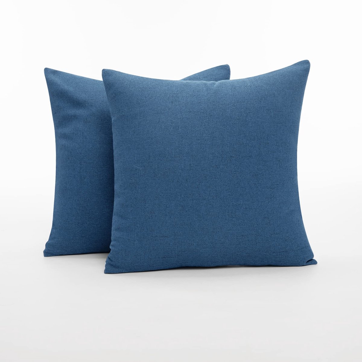 Ibenzoa Kussenslopen Set van 2 in Linnenlook met Verborgen Ritssluiting voor Diverse Kussens blauw