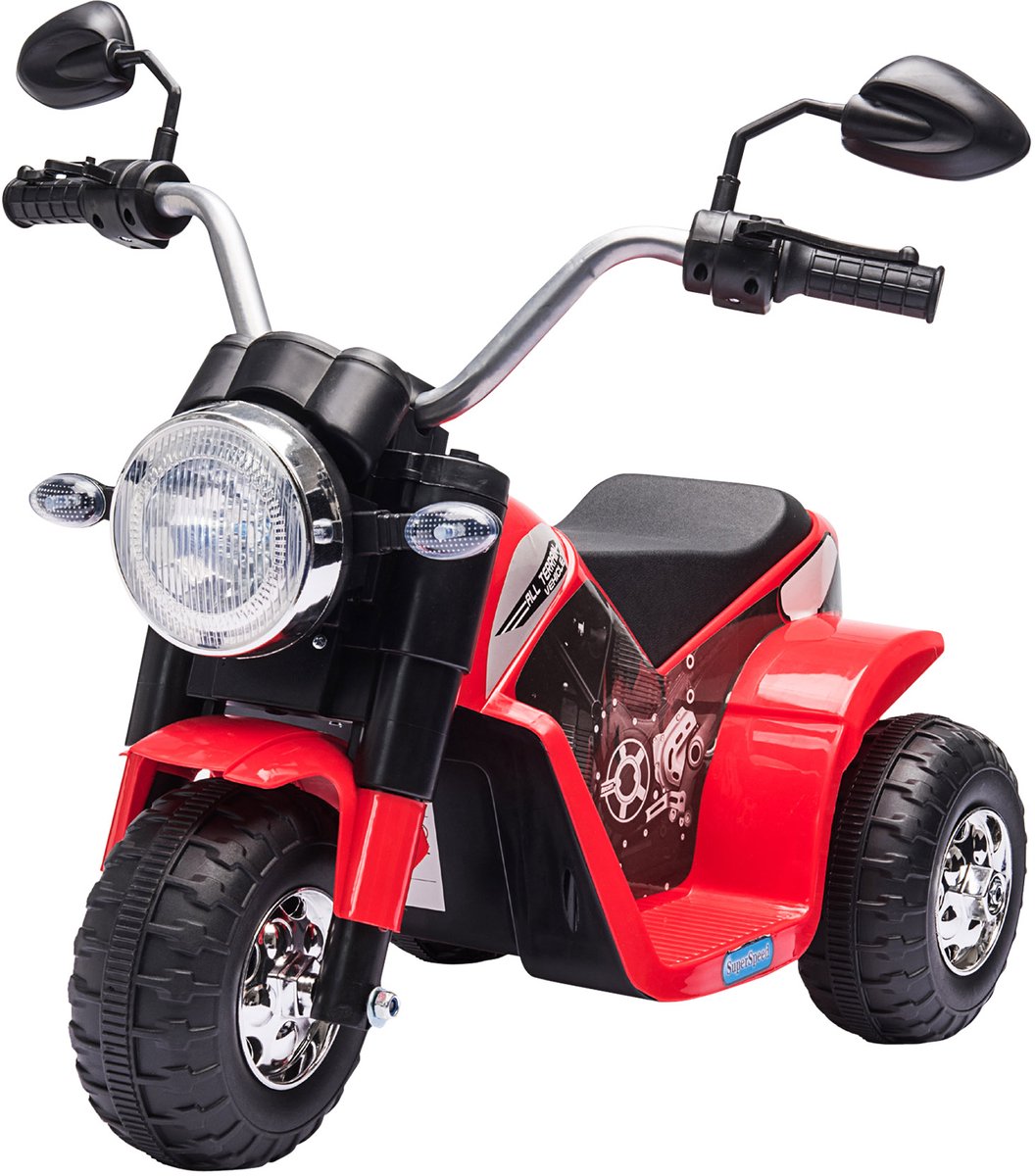 HOMCOM-Elektrische Motorfiets-PP-72x57x56cm-Rood