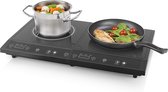 Royalty Line® DIP4000 Inductie Kookplaat Vrijstaand - 2 Platen - 3400W - 2 Kookzones - Ø25cm Inductiekookplaat - Elektrische Kookplaat 2 Pits - Zwart