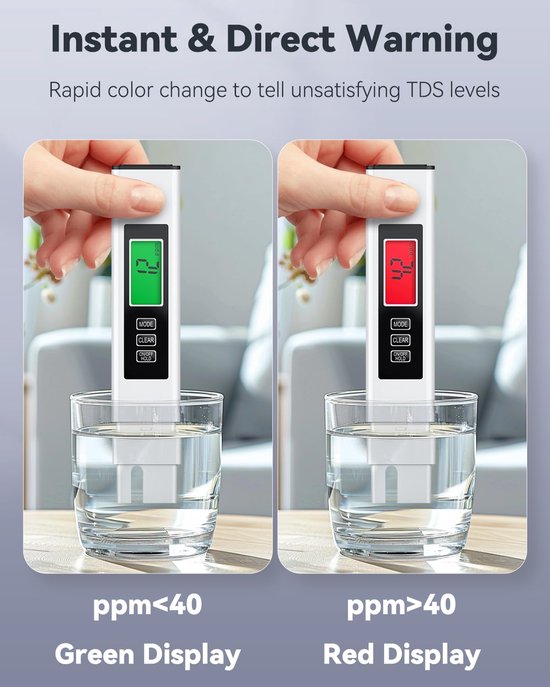 Testeur D'Eau Numérique 3 En 1 | TDS, EC Et Température | Écran LCD Rétroéclairé | Pour Piscine, Aquarium, Eau Potable