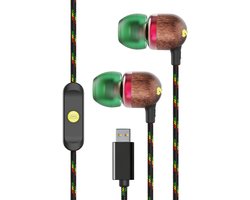 House of Marley Smile Jamaica USB C Oortjes met draad - Bedrade Oordopjes - Met Microfoon en 1knopsbediening - Eco Friendly Design - 9MM Drivers - Knoopvrije Kabel - Groen
