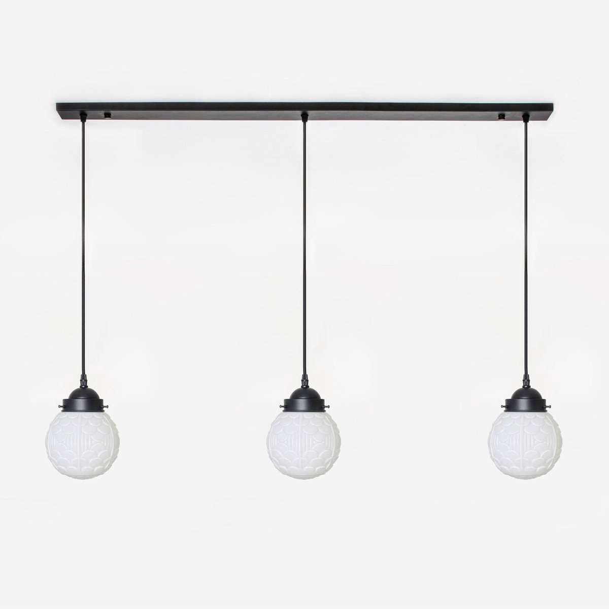 Coloured by Art 3 x Arcade lampen aan plafondbalk Moonlight - Art Deco Trade Zwart