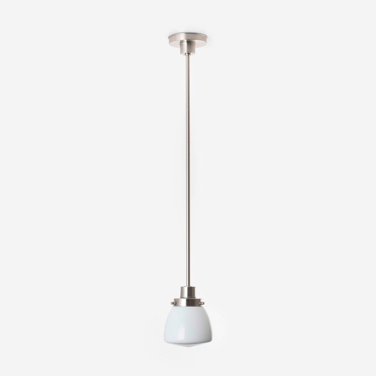 Coloured by Art Hanglamp Schoolbol Small 20's Matnikkel - Art Deco Trade