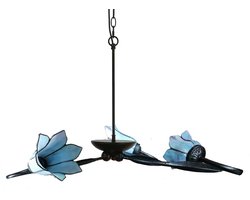 3 lichts Kroonluchter Lovely Gentian Blue - Art Deco Trade