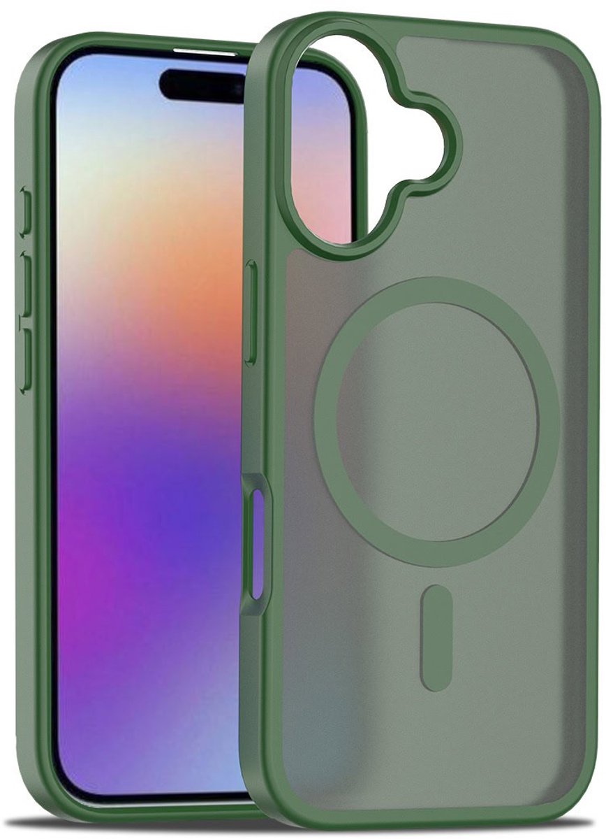 Solidenz Hoesje - Geschikt voor iPhone 17 - FrostMag Backcover geschikt voor MagSafe - Groen