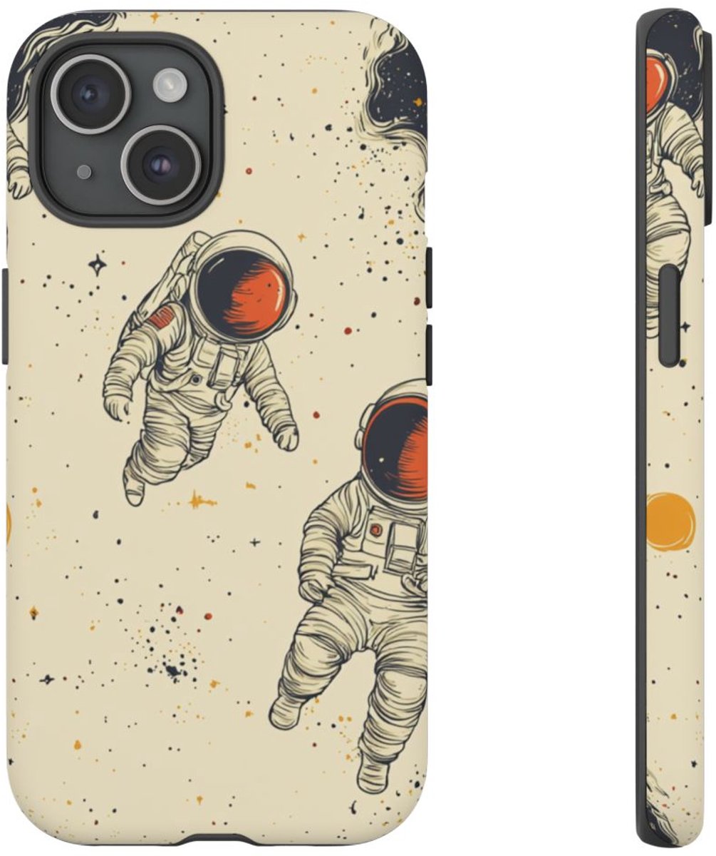 Astronauten in de Ruimtepatroon – Telefoonhoesje Geschikt voor iPhone 15