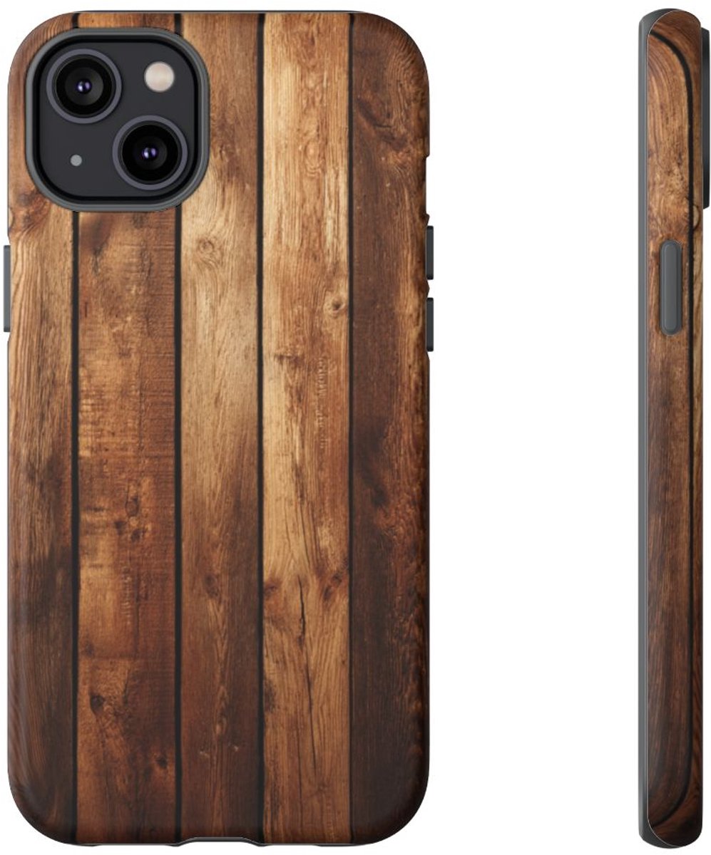 Rustiek Houten Plankenpatroon – Telefoonhoesje Geschikt voor iPhone 14 Plus