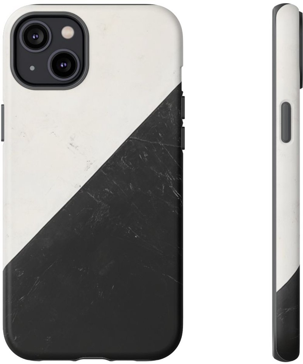 Zwart-Wit Driehoek Vlagpatroon – Telefoonhoesje Geschikt voor iPhone 14 Plus