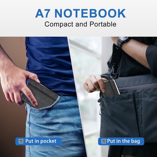 Lot 4 Mini Carnets A7 + 4 Stylos – Carnet De Poche 11×8 Cm Cuir PU 200 Pages – Idéal Voyage, École, Bureau, To Do List (4 Couleurs)