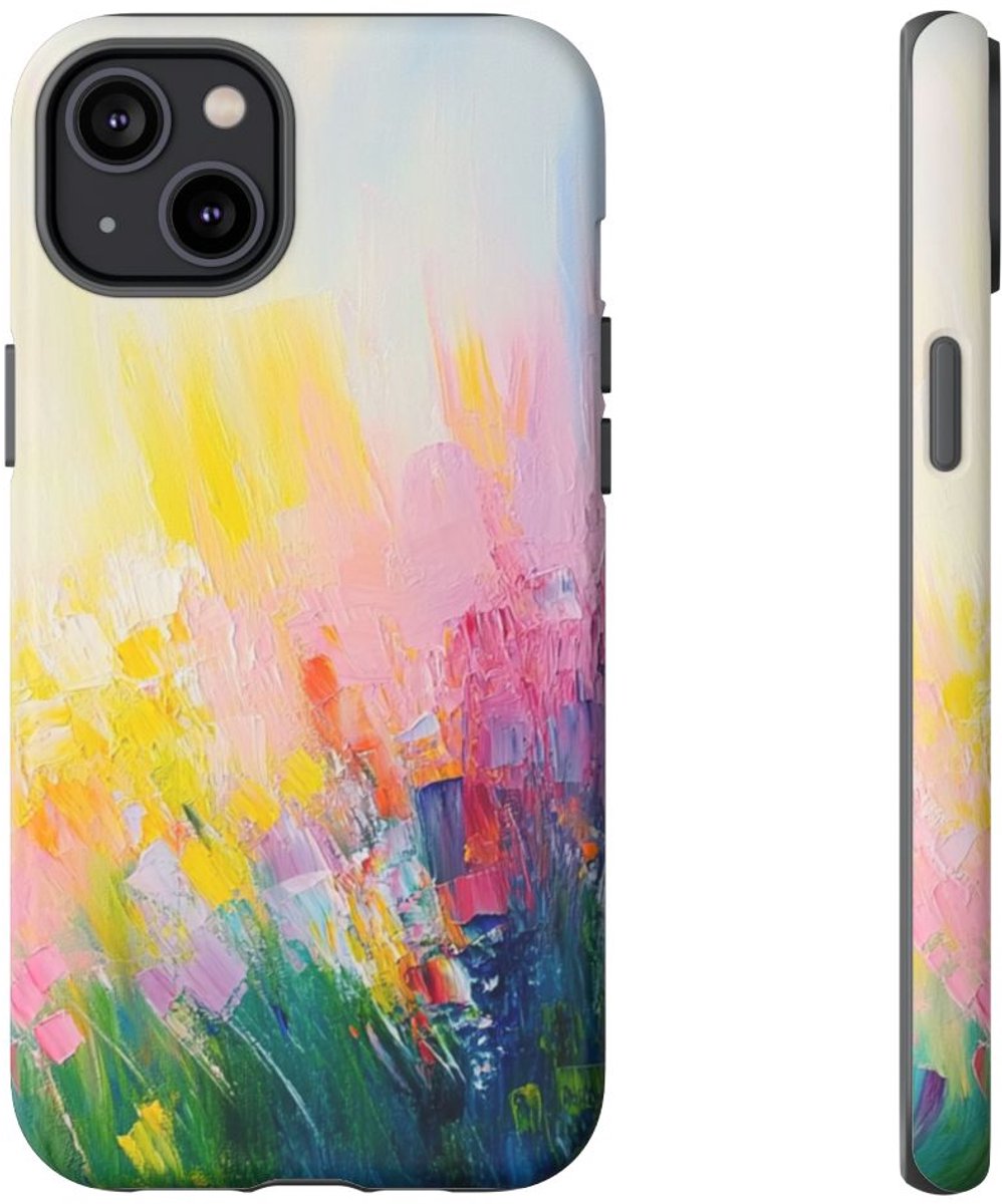 Kleurrijke Abstracte Verfstreken – Telefoonhoesje Geschikt voor iPhone 14 Plus