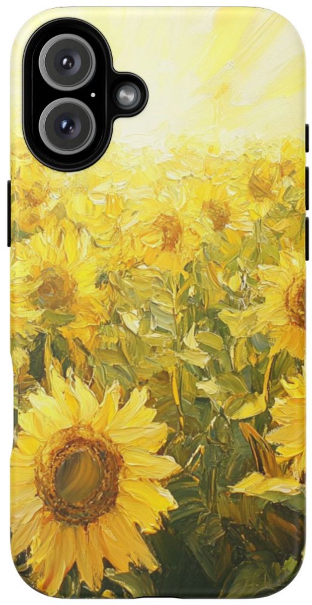 Zonnebloemenveld Schildering – Telefoonhoesje Geschikt voor iPhone 16 Plus