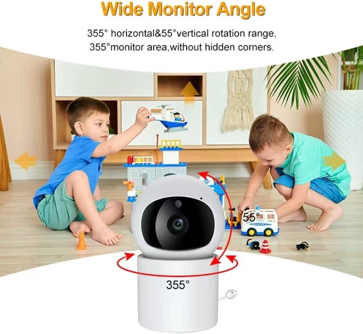 Babyfoon Met Camera - Video en Audio - Baby Monitor - 4.3 Inch - Wit – foto 5