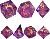 Ensemble de dés Joya Kids® Dungeons and Dragons | Set de Dés DnD Polydice avec Core liquide | Ensemble de dés D&D | Ensemble de 7 pièces en résine | Coffre de rangement de Luxe inclus | Liquid Core Pink avec carpe koï