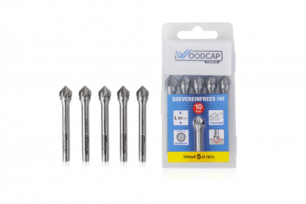 Woodcap Tools HM Soevereinfrees ø 10 mm x 14 x 60 mm (5 Stuks)