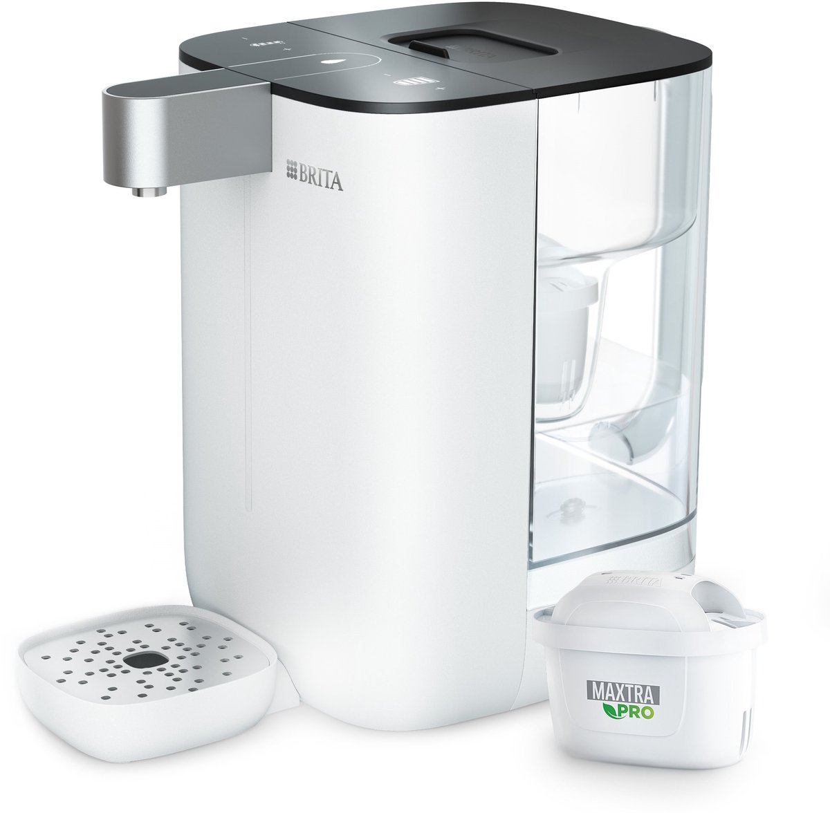 BRITA Cube waterdispenser en theemachine voor thuis - Wit - Maak perfecte thee dankzij verschillende instellingen voor temperatuur en volume - UV-C Technologie - incl. Maxtra Pro Kalk Expert Filter