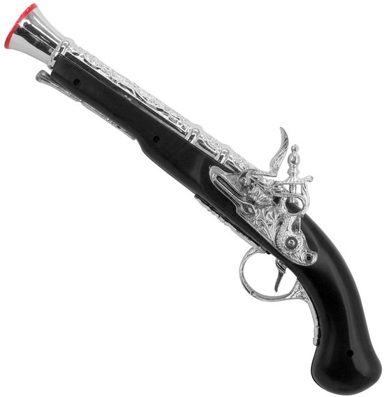 Foto: Widmann zwart plastic piratenpistool 34 cm