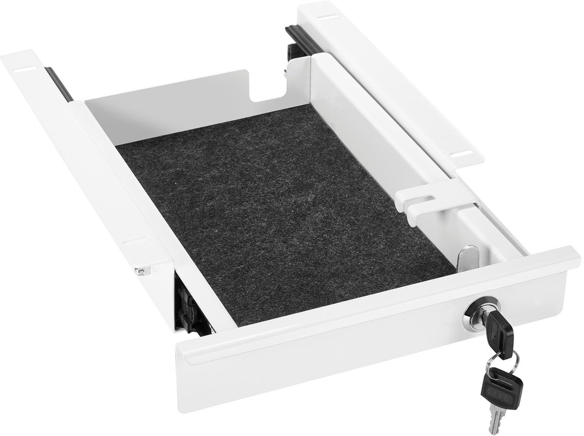 Bureau Onderbouwlade wit afsluitbaar Breedte: 220 mm