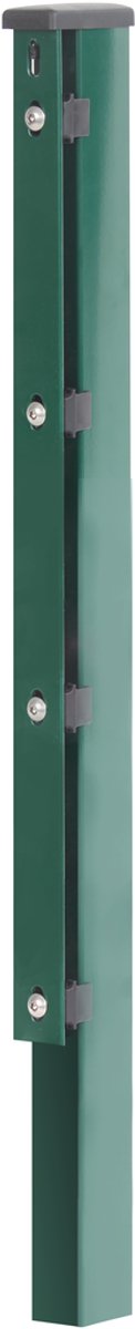 Alberts 970208 Hekpaal met plat ijzer | thermisch verzinkt, groen geplastificeerd (RAL 6005) | lengte 2400 mm | 60 x 40 mm