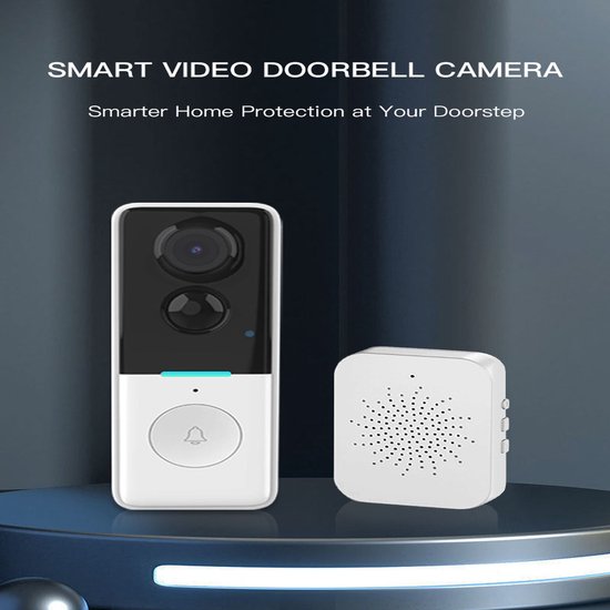 Video deurbel | WiFi 1080P Full HD | 140° kijkhoek | Nachtzicht 5m | PIR bewegingssensor | Tuya Smart Life | Zwart — afbeelding 3