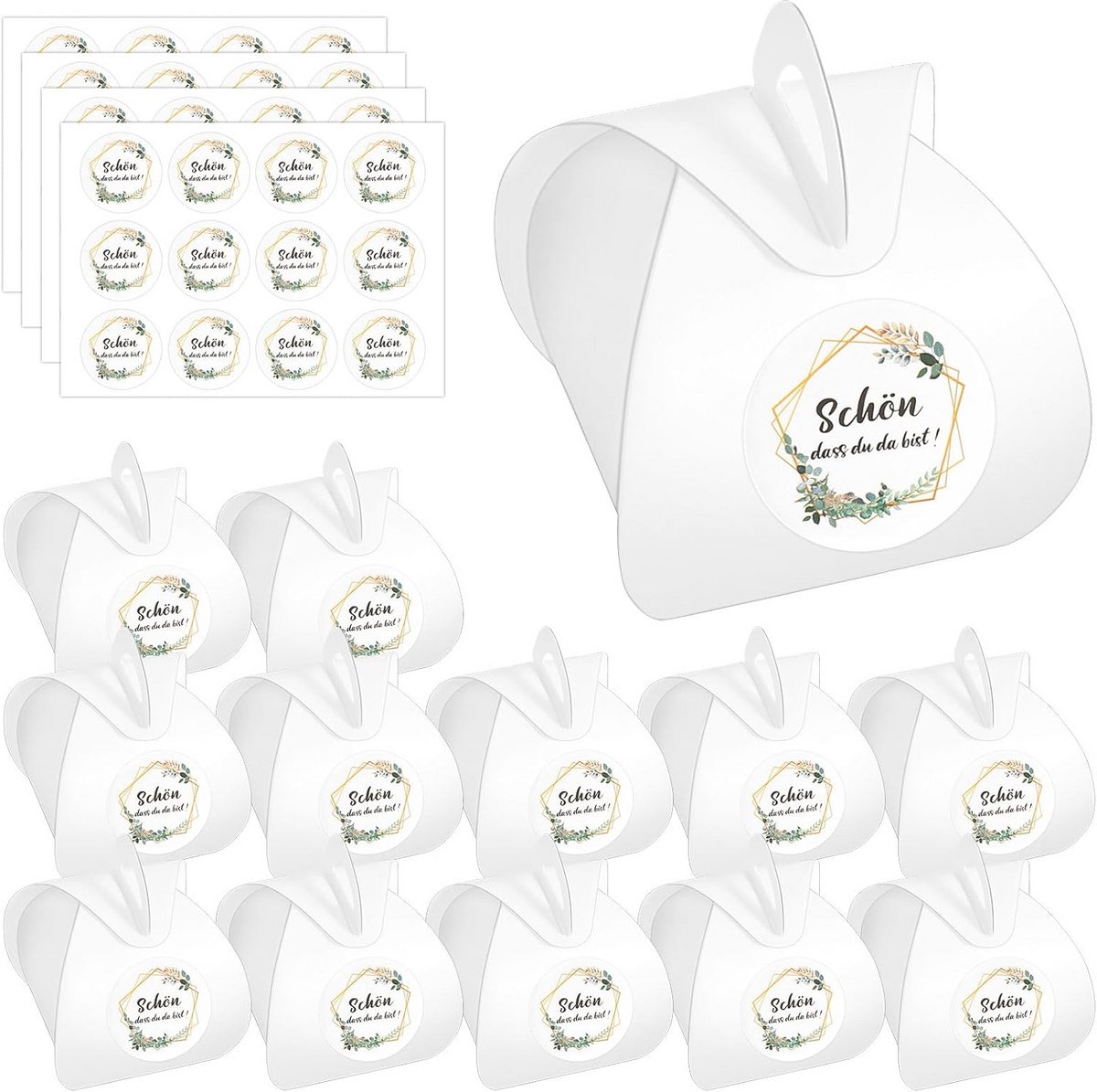Eucalyptus Geschenkdozen – 48 Stuks – Gastgeschenken voor Bruiloften en Feestjes – 5,5 x 5,5 cm